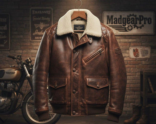MADGEAR Handcrafted Multi-Texture Leather Jacket